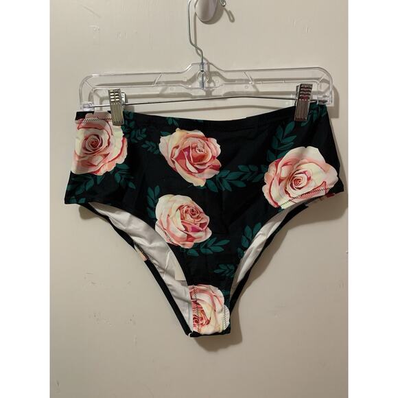 CUPSHE Teal Roses Women’s Size 0X Two Piece‎ Swimsuit NWT Beach Summer - Picture 8 of 13